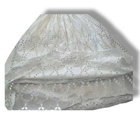Frank & Eileen Grace Eyelet Midi Dress White Belted Classy Preppy Women’s Size S - Picture 11 of 16